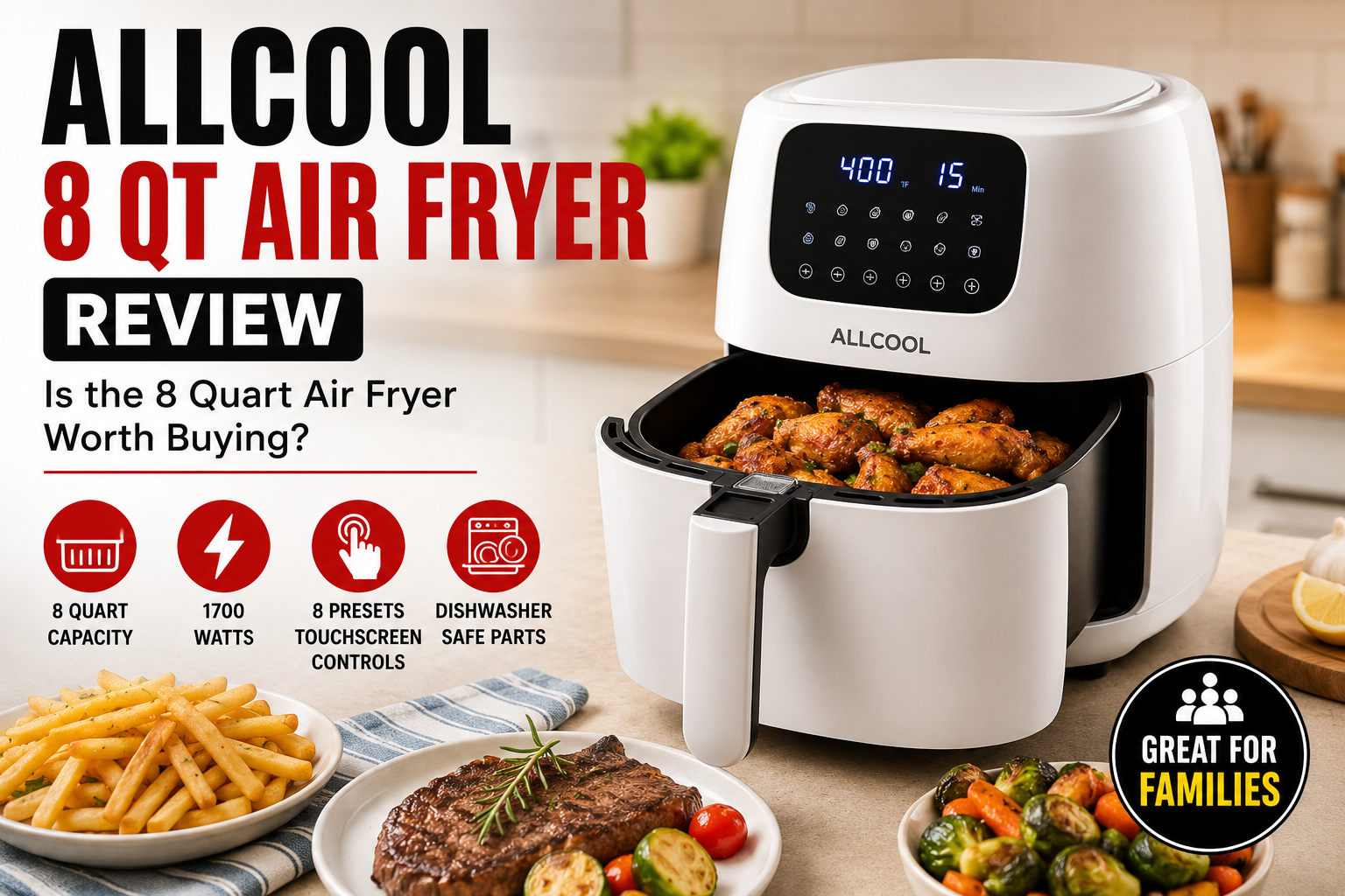 ALLCOOL Air Fryer Review: Is the 8 Qt Air Fryer Worth Buying?