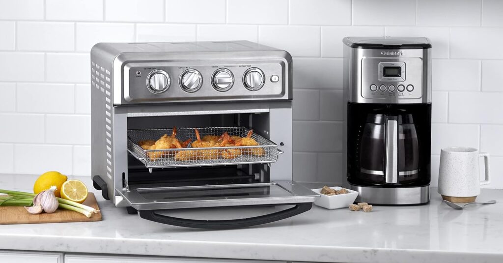 Air Fryer + Convection Toaster Oven by Cuisinart, 7-1 Oven with Bake, Grill, Broil  Warm Options, Stainless Steel, TOA-60