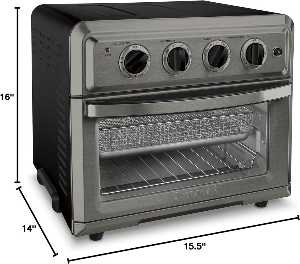 Air Fryer + Convection Toaster Oven by Cuisinart, 7-1 Oven with Bake, Grill, Broil  Warm Options, Stainless Steel, TOA-60