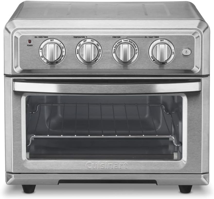 Air Fryer + Convection Toaster Oven by Cuisinart, 7-1 Oven with Bake, Grill, Broil  Warm Options, Stainless Steel, TOA-60