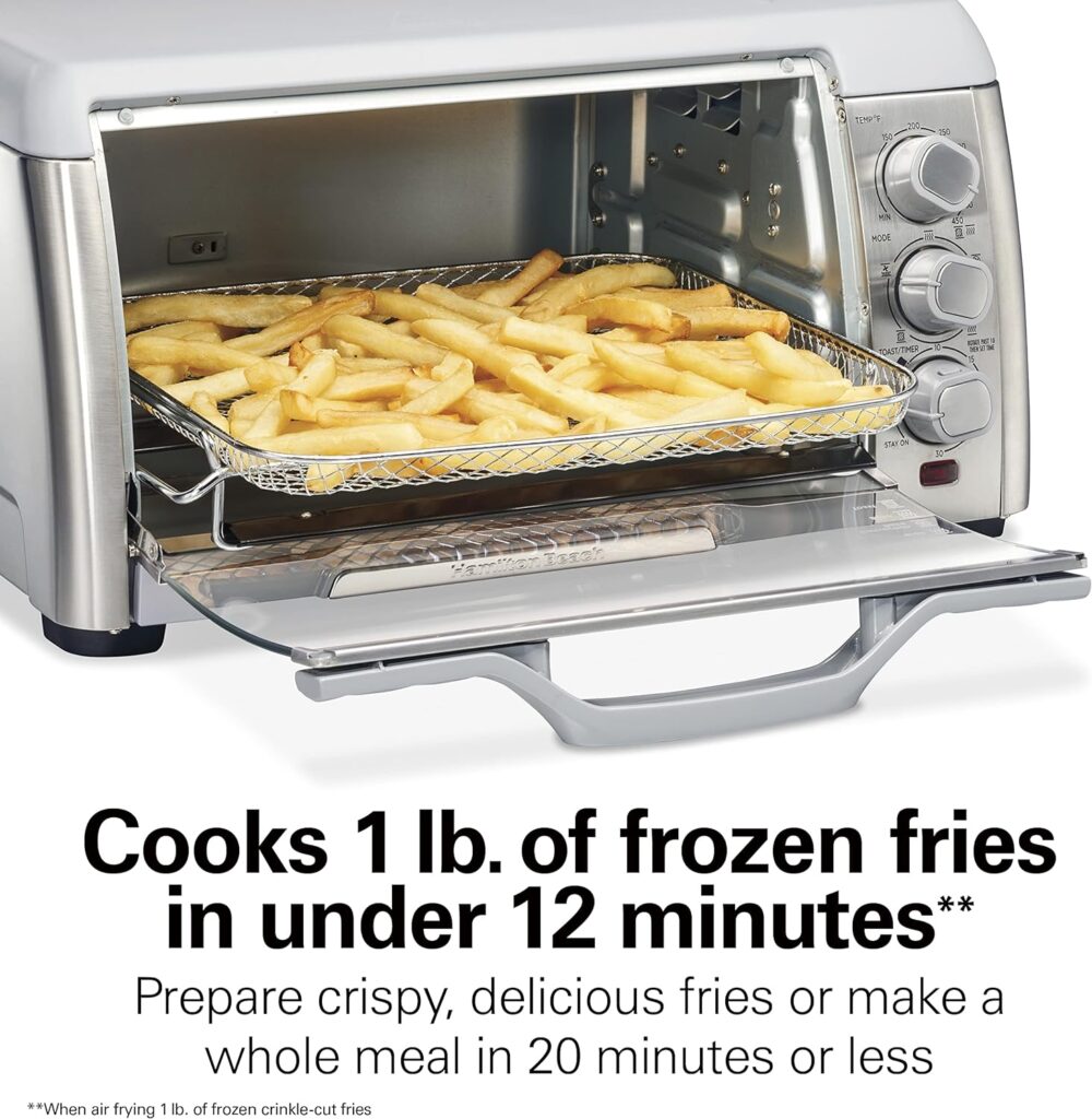 Hamilton Beach Quantum Toaster Oven Air Fryer Combo With Large Capacity, Fits 6 Slices Or 12” Pizza, 5 Functions for Convection, Bake, Broil, Stainless Steel (31350)
