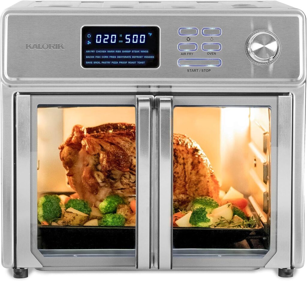 Kalorik® MAXX® Digital Air Fryer Oven, 26 Quart, 10-in-1 Countertop Toaster Oven  Air Fryer Combo-21 Presets up to 500 degrees, Includes 9 Accessories  Cookbook