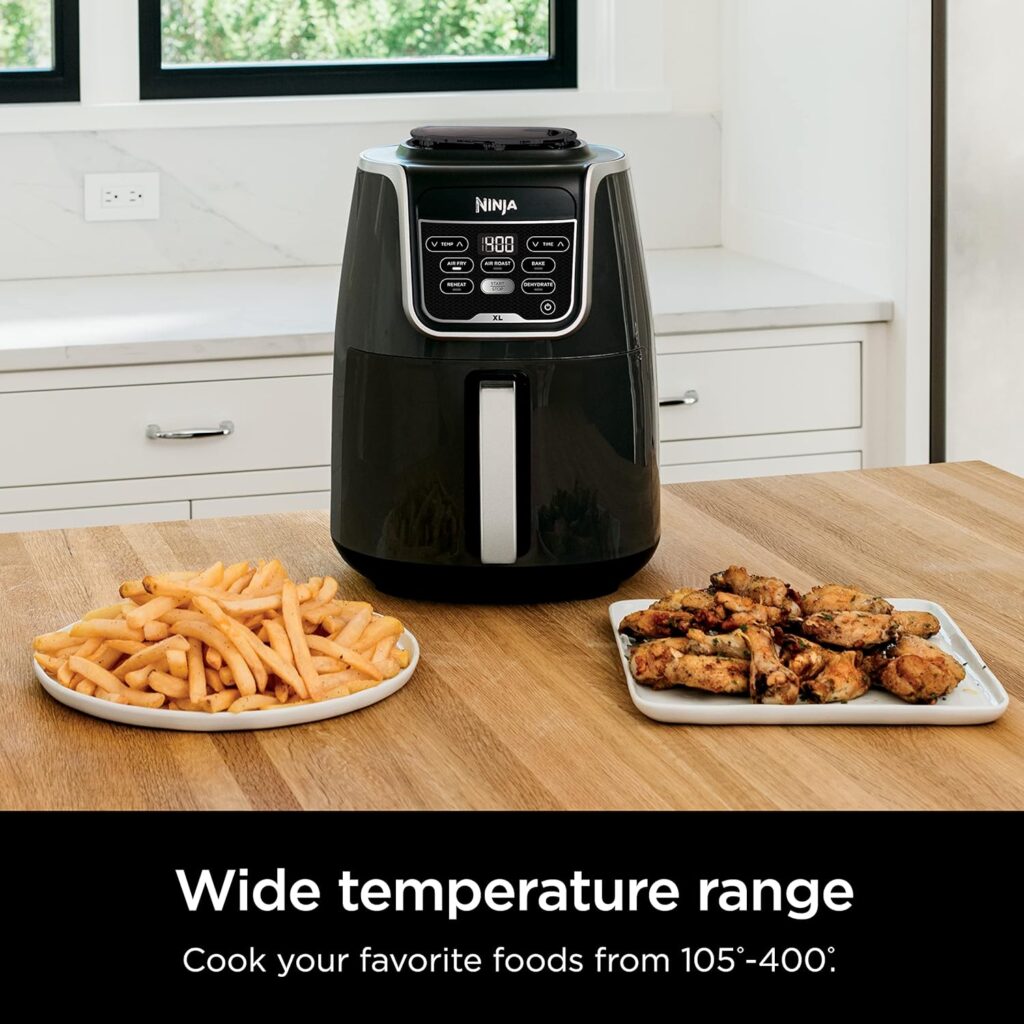 Ninja AF150AMZ Air Fryer XL, 5.5 Qt. Capacity that can Air Fry, Air Roast, Bake, Reheat  Dehydrate, with Dishwasher Safe, Nonstick Basket  Crisper Plate and a Chef-Inspired Recipe Guide, Grey