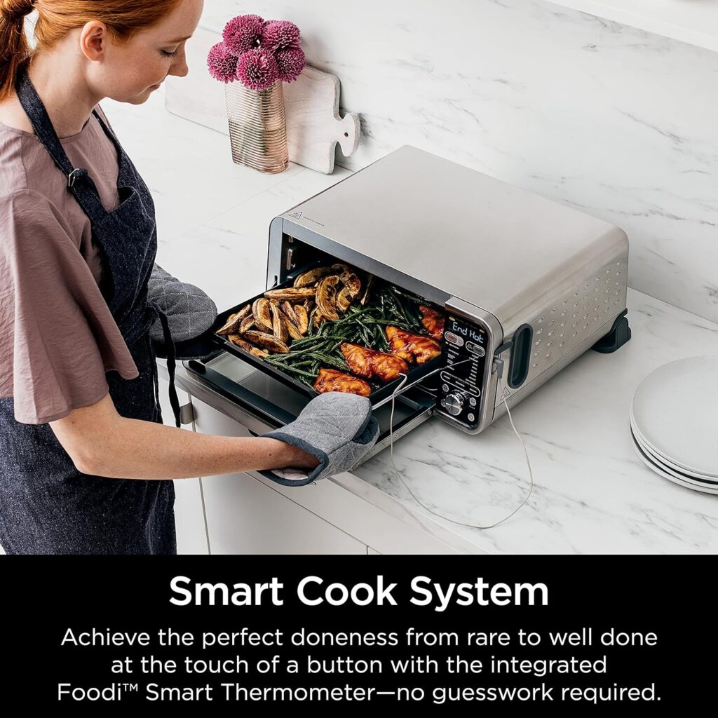 Ninja SP101 Digital Air Fry Countertop Oven with 8-in-1 Functionality, Flip Up  Away Capability for Storage Space, with Air Fry Basket, Wire Rack  Crumb Tray, Silver