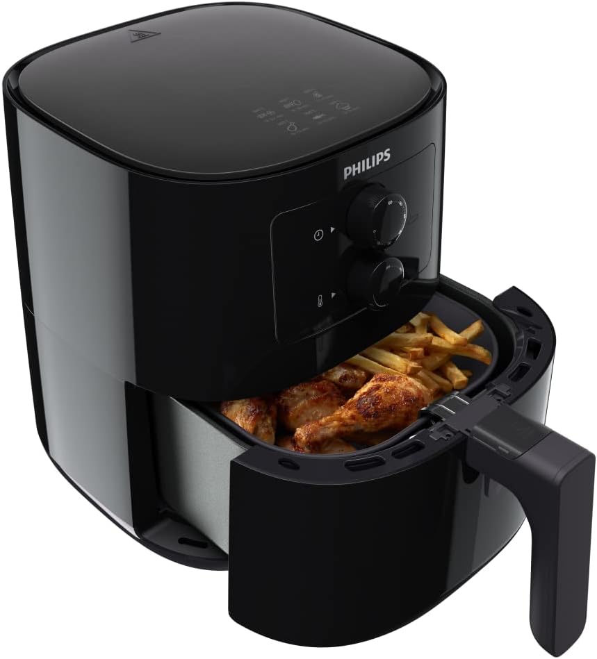 Philips Kitchen Appliances Philips Essential Compact 1.8lb/4.1L Capacity Airfryer with Rapid Air Technology, Easy Clean Basket, Black- HD9200/91