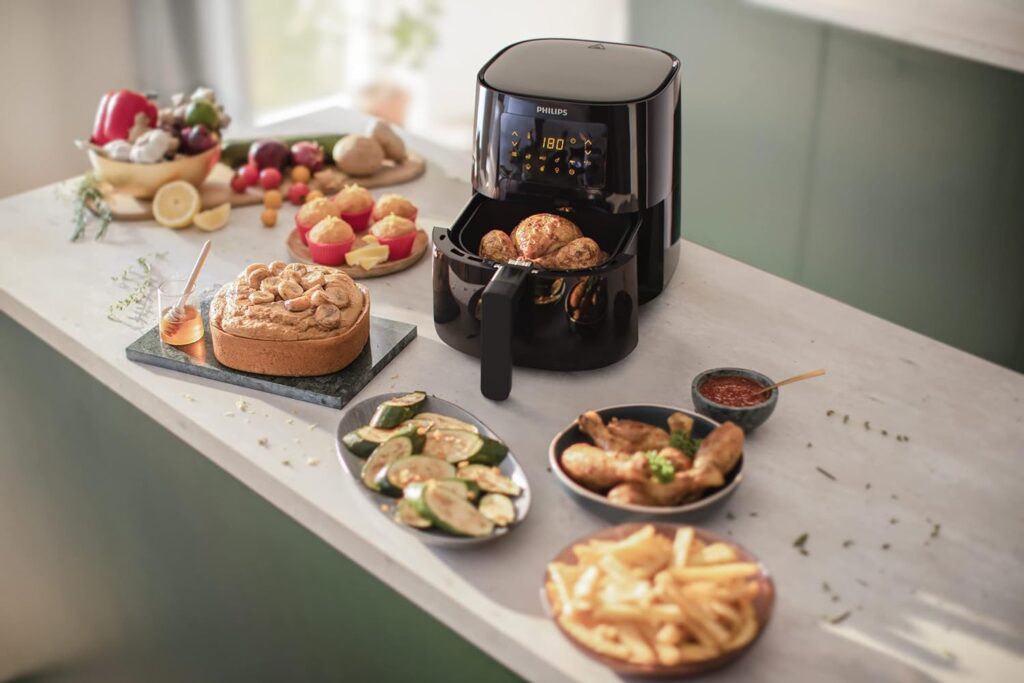 Philips Kitchen Appliances Philips Essential Compact 1.8lb/4.1L Capacity Airfryer with Rapid Air Technology, Easy Clean Basket, Black- HD9200/91