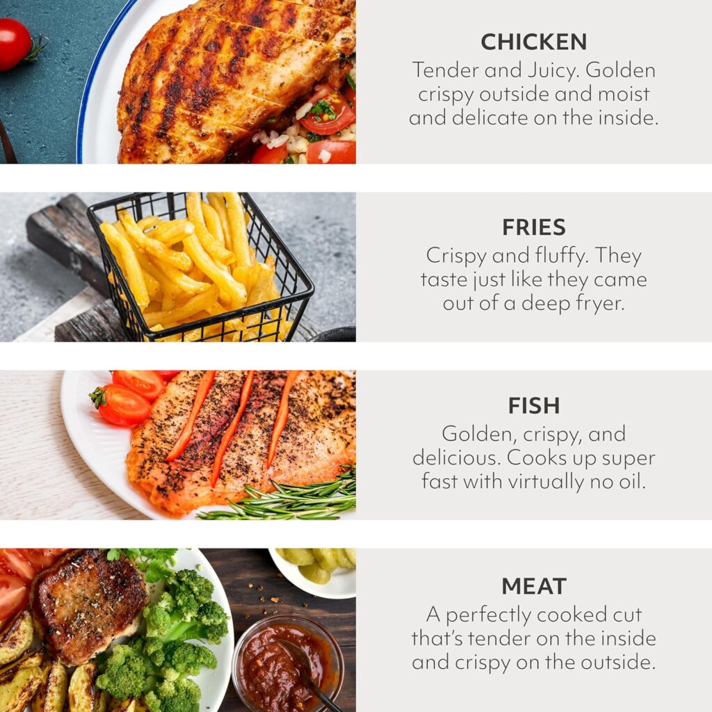 SUR LA TABLE KITCHEN ESSENTIALS 5-in-1 Compact 8-Quart Basket Air Fryer with Window for Easy Viewing, Digital Touchscreen Display with 10-Presets, Air Fry, Bake, Broil and Reheat in Minutes, 1500w
