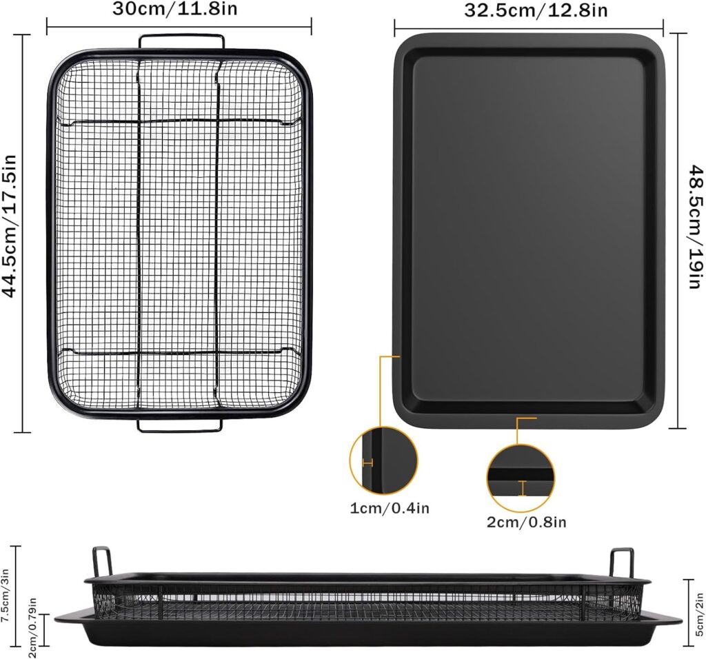 Large Size 19 x 12.8, Air Fryer Basket For Oven, Stainless Steel Air Fryer Tray, Oven Air Fryer Basket Baking Sheet Cookie Sheet Roasting Basket