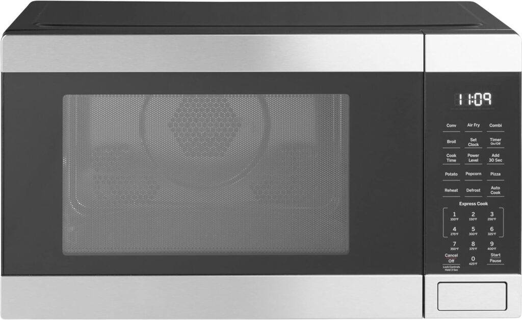 GE 1.0 Cu Ft Microwave Oven with Air Fryer, Broiler  Convection - 1050W, Stainless Steel