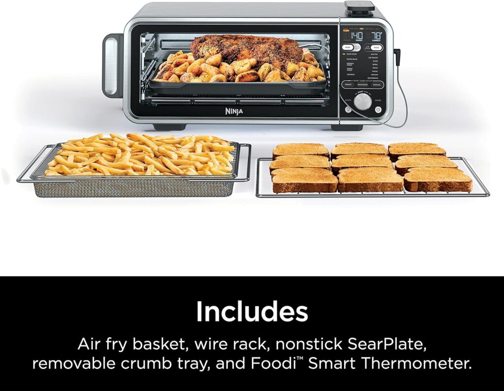 Ninja SP101 Digital Air Fry Countertop Oven with 8-in-1 Functionality, Flip Up  Away Capability for Storage Space, with Air Fry Basket, Wire Rack  Crumb Tray, Silver